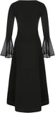 1 x RAW Customer Returns LATH.PIN Women s Medieval Renaissance Dress Vintage Gothic Dress with Lacing Corset and Flared Sleeves Halloween Dresses A-line Style Swing Gothic Dress, Black Purple, XXL - RRP €28.98