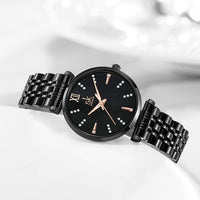 1 x RAW Customer Returns SHENGKE SK Classic Women Watches Fashion Ladies Dress Watch Solid Stainless Steel Band Genuine Leather Strap Black-Starry  - RRP €30.99