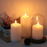 1 x RAW Customer Returns Eldnacele White Flameless Pillar Candle Flickering with Remote Control Timer Real Wax 3D Wick Battery Powered LED Candle Pack of 3 for Wedding Party Christmas Home Decoration - RRP €25.2