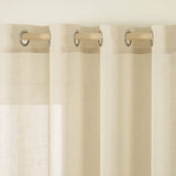 1 x RAW Customer Returns MIULEE Set of 2 Voile Curtain Sheer Linen Curtain with Eyelets Transparent Linen Look Curtain Eyelet Curtain Living Room Window Curtain Translucent Decorative Curtain Bedroom 140 x 215 cm W x H Beige - RRP €28.73