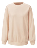 1 x RAW Customer Returns Tapata Women s Round Neck Sweatshirts Long Sleeve Pullover Sweatshirt Soft and Comfortable Top Drop Shoulders Loose Fit, Beige, XL - RRP €33.26