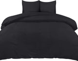 1 x RAW Customer Returns Utopia Bedding bed linen 220x240 set - microfiber duvet cover 240x220 cm 2 pillowcases 65x65 cm - black - RRP €20.16