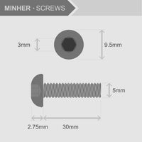 1 x RAW Customer Returns  40 sets M5 x 30mm Screws and Nuts Set Button Head Hex Socket Screws 10.9 Grade Alloy Steel Full Thread - RRP €14.87