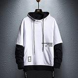 1 x RAW Customer Returns GURUNVANI Contrast Color Pullover Hoodie Men s Patchwork Hoodies Men, White, XXL - RRP €34.6