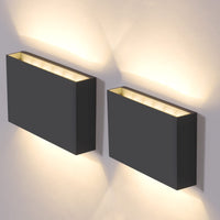 1 x RAW Customer Returns DAWALIGHT outdoor wall light set of 2, IP65 waterproof wall light 2x6W 3000K warm white LED outdoor lamp dark gray, plastic - RRP €60.52