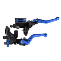 1 x RAW Customer Returns Longzhou 1 Pair Universal Motorcycle Brake Clutch Lever Master Cylinder Brake Clutch Lever Blue  - RRP €32.99