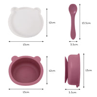 1 x RAW Customer Returns Baby Bowl with Suction Cup Silicone Plate with Spoon and Lid Children s Bowl Food Non-Slip Shatterproof Tableware Set for Girls, BPA-Free, Dishwasher Safe, Microwave Safe, Cherry - RRP €17.16