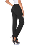 1 x RAW Customer Returns Tapata Women s 71cm 76cm 81cm 86cm Straight Stretch Pants with Pockets for Office Business Daily Wear, Tall Long Regular Petite Pants 76cm, Black, M - RRP €45.37