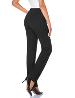 1 x RAW Customer Returns Tapata Women s 71cm 76cm 81cm 86cm Straight Stretch Trousers with Pockets for Office Business Everyday Wear, Tall Long Regular Petite Trousers 76cm, Black, S - RRP €45.37