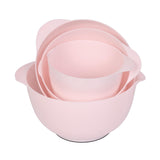 1 x RAW Customer Returns BoxedHome Mixing Bowl Set Plastic Salad Bowl Non-Slip Stackable Serving Bowls for Kitchen 4-Piece Mixing Bowl Set Pink  - RRP €23.18