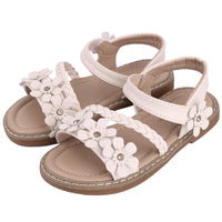 1 x RAW Customer Returns ANBIWANGLUO Sandals Girls Leather Sandals for Girls Summer Shoes Girls Sandals Flowers White, 34 EU Label Size 35 - RRP €25.2