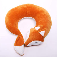 1 x RAW Customer Returns Maibar Neck Pillow Children Travel Pillow Airplane Fox U-Shaped Cartoon Animal Neck Pillow for Car Train Brown - RRP €17.89