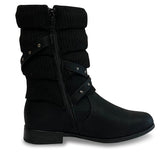 1 x RAW Customer Returns Pogolino women s ankle boots, knitted flat boots, lined boots, ST2912 black 39 - RRP €44.27