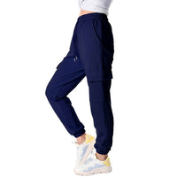 1 x RAW Customer Returns CMTOP Women s Sports Pants Cotton Sweatpants with Drawstring Pockets Long Elastic Breathable Training Pants for Casual Sport Fitness Jogger Navy, S  - RRP €20.26