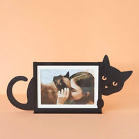 1 x RAW Customer Returns Balvi Hidden Cat Photo Frame Black Color Cat-Shaped Design for Animal Lovers Metal 15x10 - RRP €18.75