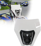 1 x RAW Customer Returns JFG RACING Motorcycle Headlight, Daytime Running Light Motorcycle Light Mask for Dirt Bike Motocross Enduro Supermoto-White - RRP €74.99