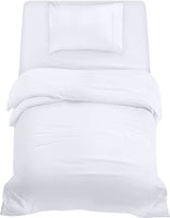 1 x RAW Customer Returns Utopia Bedding - Duvet Cover for Bed 90, Fitted Sheet 90x190 and Pillowcase 50x75cm - Duvet Cover 135x200 - Soft Brushed Microfiber Bedding Set White  - RRP €17.99