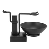 1 x RAW Customer Returns Oewnvmd Barber Men Metal Shaving Stand Stand Set - Shaving Brush Holder Shelf Soap Mug Cup Bowl Black - RRP €23.69