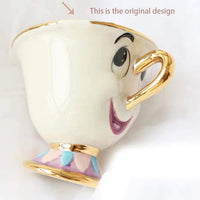 2 x RAW Customer Returns Tauras Beauty and the Best Tea Service Mrs Potts TeaPot and Chip Mug Sculpture Ceramic Tea Service Figure Set 4  - RRP €34.28