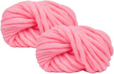 4 x Brand New Maxee Bulky Arm Knitting Wool 500g 2 250g , Bulky Arm Knitting Wool Roving, Coarse Icelandic Wool Core Yarn, Chunky Knit Soft Wool Yarn Blanket Knitting for DIY Sofa Blanket - Cream Pink - RRP €67.96