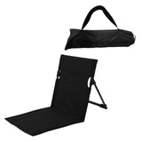 1 x RAW Customer Returns Harilla Beach Seat Cushion, Beach Folding Chair Cushion, Bleacher Cushion, Seat Cushion with Carry Bag, Camping Accessories, Floor Chair with Back Support for Garden, Black - RRP €23.99