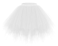 1 x RAW Customer Returns DRESSTELLS Carnival Women s Costume Tulle Skirt Tutu Mini Skirt Dance Dress 50s Tutu Skirt Petticoat Underskirt for Carnival Party Costume Cosplay White XL - RRP €18.29