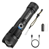 1 x RAW Customer Returns Alonefire H002 Tactical LED Flashlight Extremely Bright USB Rechargeable Waterproof Zoomable 5 Modes with Charging Station, Battery Included for Outdoor Hiking Hunting Emergency Military Police Survival - RRP €28.99