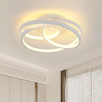 1 x RAW Customer Returns Goeco Ceiling Light Modern, 40W 4500LM LED Ceiling Light, White Creative 3-Ring Design Ceiling Lamps, 3000K Warm Light Acrylic Ceiling Lighting LED for Bedroom, Kitchen, Living Room, Dining Room, Hallway - RRP €38.3