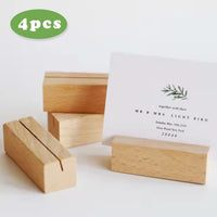 21 x Brand New YHZMY 4 Pieces Wooden Wedding Card Holders, Wooden Place Card Holders, Wood Card Holders, Wooden Place Card Number Holders, for Restaurants, Weddings, Banquets and Parties, Celebrations, Offices - RRP €478.8