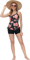 1 x RAW Customer Returns Maacie Maternity Swimsuits Sexy Halter Swimsuit with High Waist Bottoms Black Floral L - RRP €32.99