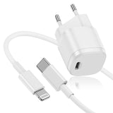 1 x RAW Customer Returns iPhone 14 charger with Lightning cable 2M, 20W USB C quick charger with iPhone charging cable, Apple 13 quick charging cable with power supply, Type C plug adapter for iPhone 14 Pro Max 13 Mini 12 11 X XR 8 Plus - RRP €13.1