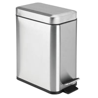 1 x RAW Customer Returns mDesign rectangular pedal bin with 5 l capacity compact waste bin with inner bucket for bathroom, bedroom or office modern wastepaper basket made of metal and plastic marble colour - RRP €29.2