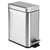 1 x RAW Customer Returns mDesign Metal Pedal Waste Bin with Pedal, Lid and Plastic Insert, Perfect for Bathroom, Kitchen and Office, Home Waste Bin with Ergonomic Design, Black - RRP €29.23