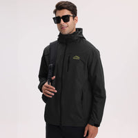 1 x Brand New HVECZIXP Men s Windbreaker Jacket Waterproof Detachable Hooded Jacket, Men s Rain Jacket Lightweight Windbreaker for Trekking - RRP €32.99