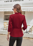 1 x Brand New GRACE KARIN Women s Elegant Tops 3 4 Sleeve V-Neck Top Solid Color Slim Fit Shirt Blouse Work Business Top Tunic Red 2XL - RRP €34.26