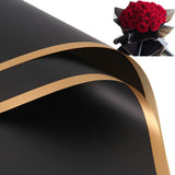 1 x RAW Customer Returns 20 Pieces of Black and White Edge Flower Wrapping Paper Bouquet Supplies Waterproof Thickened Flower Wrapping Paper Gift Wrapping Paper 58.4 x 58.4 cm Black Gold Edge  - RRP €14.98