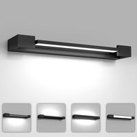 1 x RAW Customer Returns LED mirror light 18W 1850Lumen, 42cm IP44 bathroom mirror lamp cold white 5000K, 360 rotating lamp wall for mirror bathroom light mirror lamps for the bathroom bathroom lamp lighting inside matte black - RRP €50.41