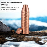 1 x RAW Customer Returns NORMAN JR Copper Water Bottle 1L - Gift Box 3 Pieces, Plain 2, Hammered 1, an Ayurvedic vessel made of pure copper - helps you drink more water with many health benefits - RRP €63.99