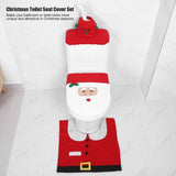 1 x RAW Customer Returns TIANHOO Christmas Toilet Decoration, 3 Pieces Christmas Toilet Decorations Toilet Seat Cover, Toilet Rug, Toilet Water Tank Lid with Tissue Box Lid - RRP €14.99