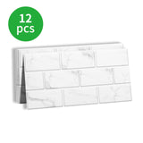 1 x RAW Customer Returns Fantasnight, White Tile Stickers, Waterproof Tile Look Adhesive Tiles, Self-Adhesive Tile Film Kitchen Backsplash for Kitchen Bathroom 30 x 15 cm, 12 Pieces - RRP €14.99