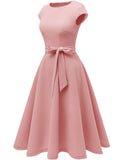 1 x RAW Customer Returns DRESSTELLS Women s Elegant Mother of the Bride Dresses Wedding Dresses Audrey Hepburn Dress Women s Elegant Wedding Cocktail Dress Blush L - RRP €39.99