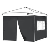 1 x RAW Customer Returns Sekey 2 side panels side walls for gazebo 3 3m, waterproof for marquee, party tent 1 window 1 zipper, black  - RRP €33.99