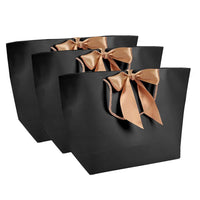 1 x RAW Customer Returns Salmue Decorative High Quality Paper Bags with Handles for Birthdays, Weddings and Christmas, Pack of 10, Black - RRP €15.91