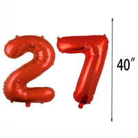 3 x Brand New 27th Birthday Balloon Decorations Red 27 Balloons Happy 27th Birthday Party Supplies Number 27 Foil Mylar Balloons Latex Balloon Gifts for Girls Boys Women Men - RRP €48.39