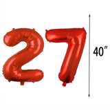 3 x Brand New 27th Birthday Balloon Decorations Red 27 Balloons Happy 27th Birthday Party Supplies Number 27 Foil Mylar Balloons Latex Balloon Gifts for Girls Boys Women Men - RRP €48.39