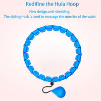 4 x Brand New Fitness Hula Hoop with 24 Detachable and Adjustable Knots and Automatic Rotation Weighted Ball, Weighted Hoola Hoop Gift for Adults and Children for Quick Weight Loss Exercise - blue - RRP €72.72