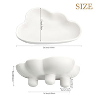 5 x Brand New BreeRainz Unique Ceramic Fruit Bowl for Kitchen Counter, 10 Inch Cute Cloud-Shaped Modern Decorative Bowl for Home Table Decoration, Pedestal Bowl Fruit Bowl for Fruit Bread White  - RRP €100.8