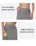 1 x RAW Customer Returns Soneven culottes women s sports hiking skirt with inner pants 2 in 1 skort women s knee-length golf skirt with pockets and adjustable drawstring mini skirt gray M - RRP €30.24