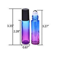 1 x RAW Customer Returns 12 pieces 10 ml essential oil roller bottles, gradient roller bottles, glass roll-on bottles with funnel opener labels, for essential oils, massage perfume bottles - RRP €12.71