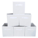 1 x RAW Customer Returns 6-Pack Storage Box EZOWare Foldable Storage Box Folding Box and Soft Fabric in Cube Shape - White - RRP €24.0